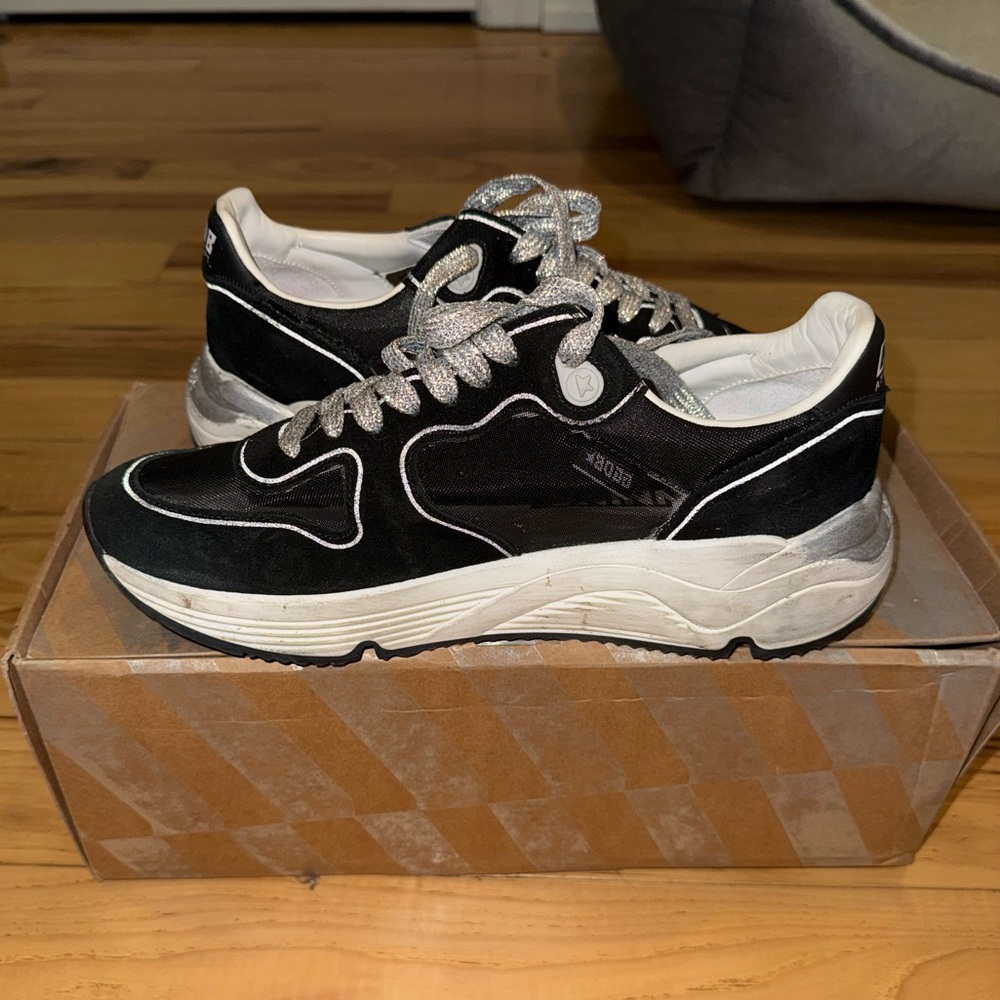 Golden Goose Black and Red Running Sneakers - Picture 4 of 9